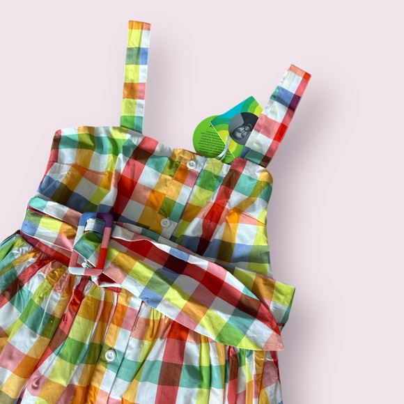 NWT Christopher John Rogers Target Bright Plaid Wide Strap Tie Waist Dress Sz 10 - Picture 6 of 14